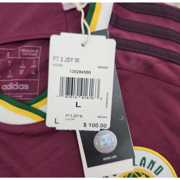 Adidas Womens MLS Portland Timbers Archive Replica Jersey Red LARGE NWT $100 - Picture 5 of 10